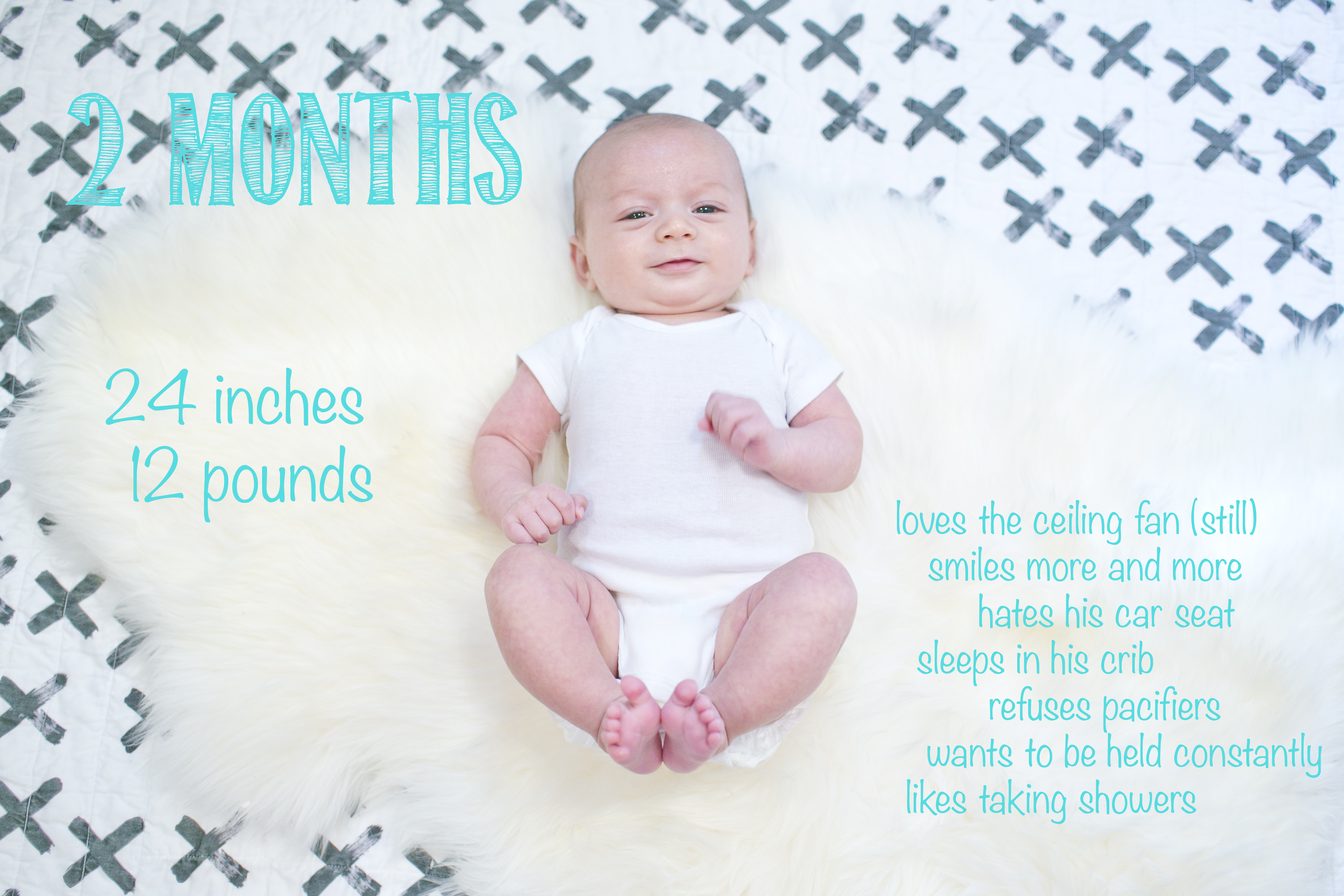 happy two months old baby